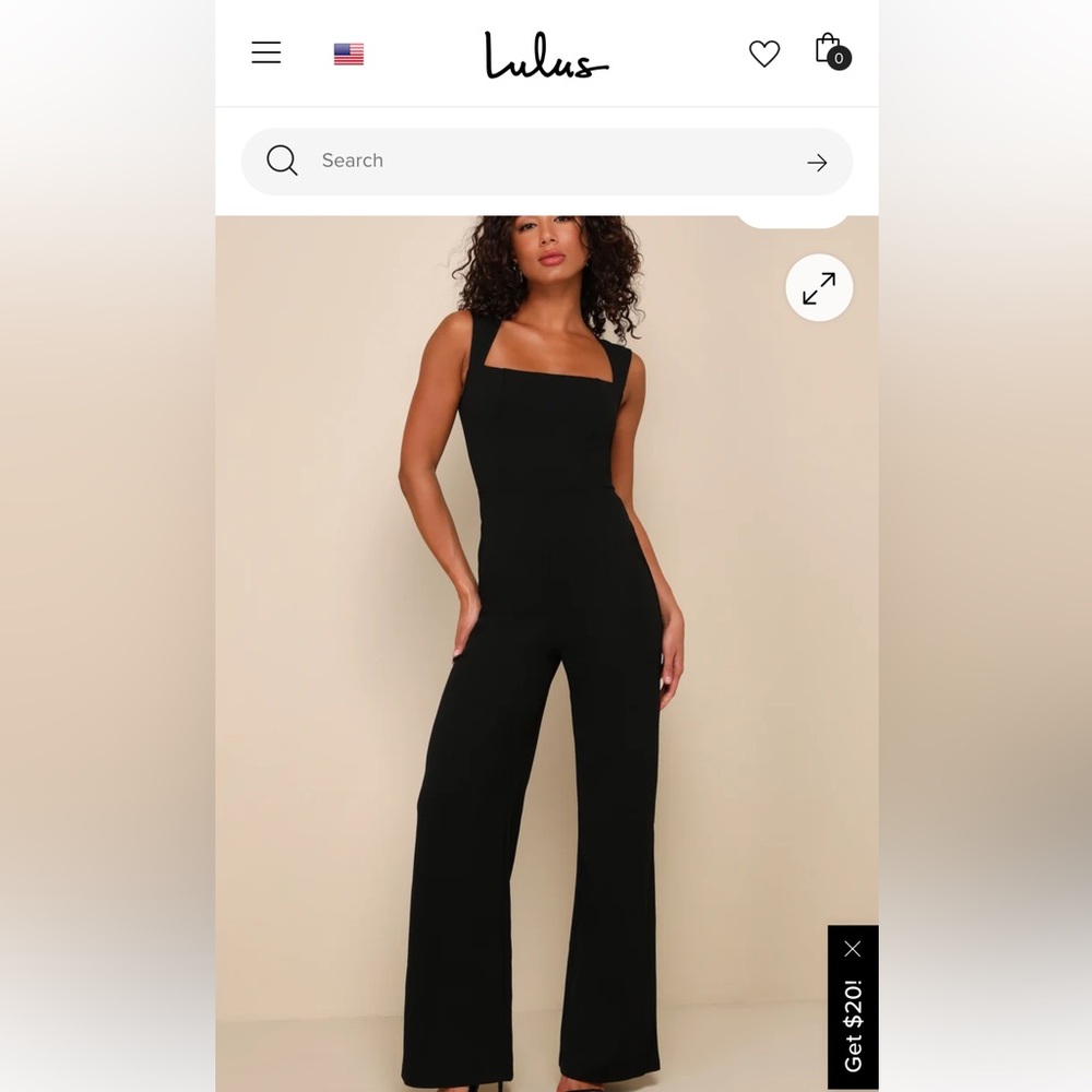 Lulu's Classic Black Sleeveless Jumpsuit